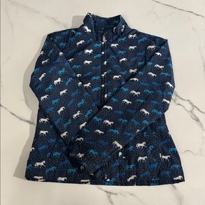 Ariat Kids Navy laurel horse print jacket